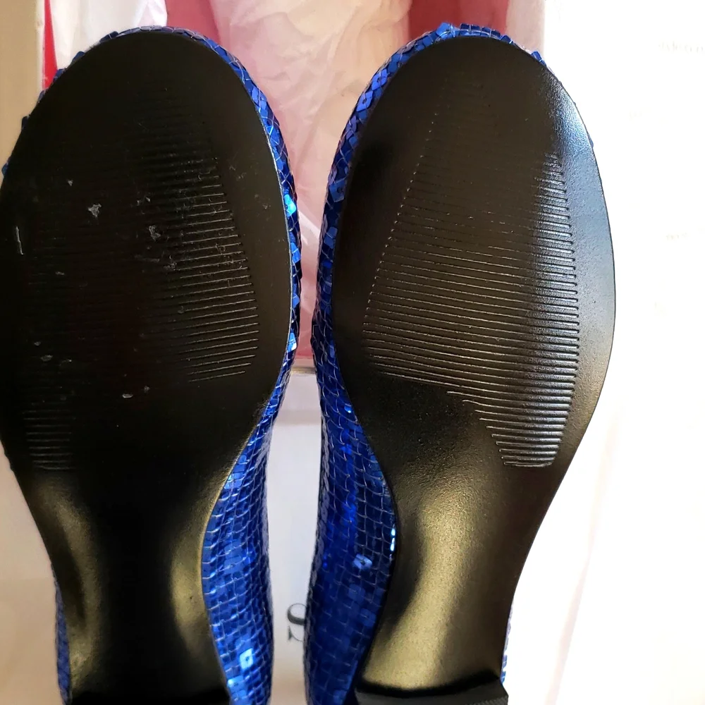 Style & Co New Flats Sequined Shoes BLUE NIB Women's 5.5 - Picture 13 of 15